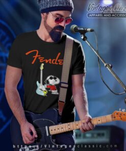Snoopy Guitar Player Fender T Shirt