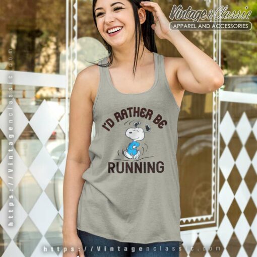 Snoopy Id Rather Be Running Shirt