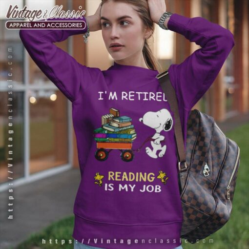 Snoopy Im Retired Reading Is My Job Shirt