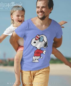 Snoopy Joe Cool Independence Day 4th Of July V Neck TShirt