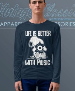 Snoopy Life Is Better With Music Long Sleeve Tee