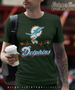Snoopy Miami Dolphins Logo Heartbeat T Shirt