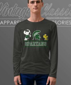 Snoopy Michigan State Spartans Long Sleeve Tee