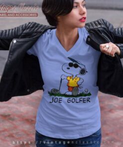 Snoopy Peanuts Joe Golfer V Neck TShirt