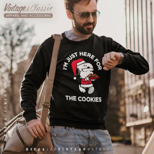 Snoopy Santa Claus Im Just Here For The Cookies Shirt