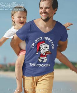 Snoopy Santa Claus Im Just Here For The Cookies V Neck TShirt