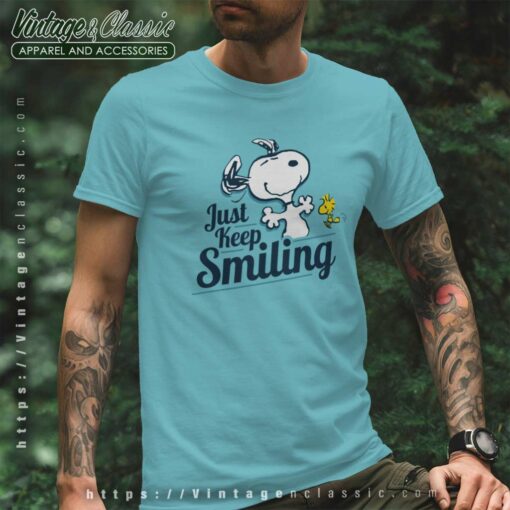 Snoopy Woodstock Just Keep Smiling Shirt
