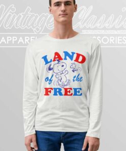Snoopy Woodstock Land Of The Free Long Sleeve Tee