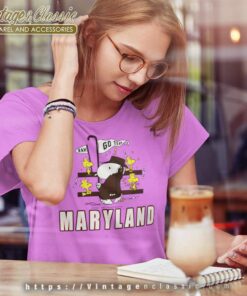 Snoopy Woodstock Maryland Terrapins Women TShirt
