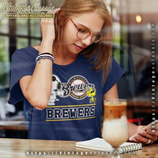 Snoopy Woodstock Milwaukee Brewers Baseball Shirt