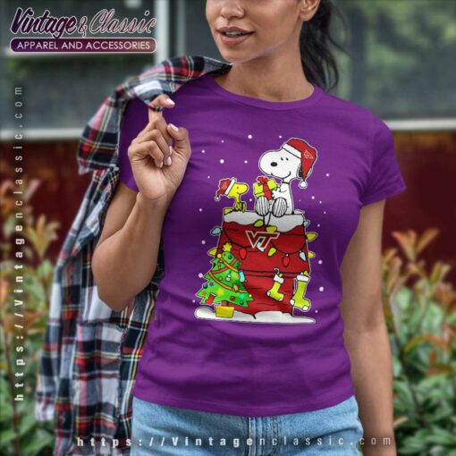 Snoopy Woodstock Virginia Tech Hokies Ugly Christmas Shirt