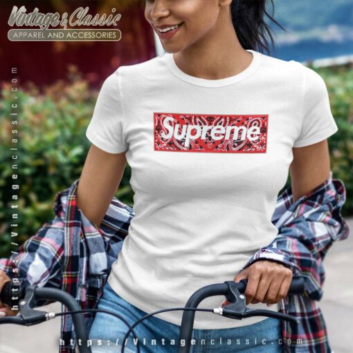 Supreme Bandana Box Logo Shirt   High Quality Printed Brand