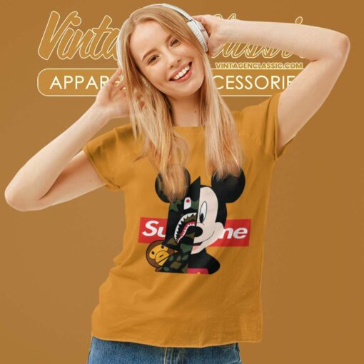 Supreme Mickey Mouse Bape Shirt