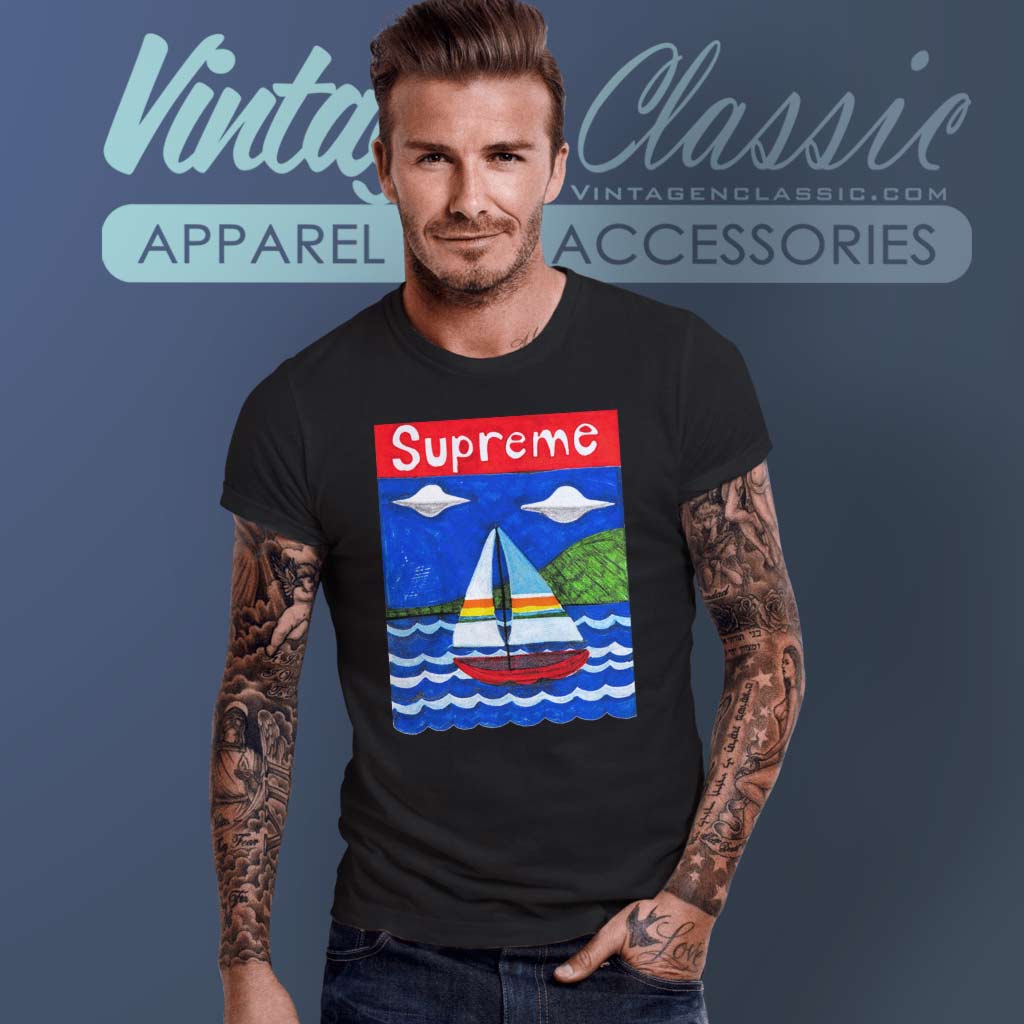 Supreme Sailboat Painting UFO Box Logo Shirt - Vintagenclassic Tee