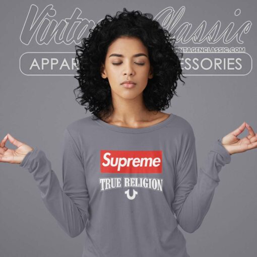 True Religion X Supreme Collaboration Logo Shirt