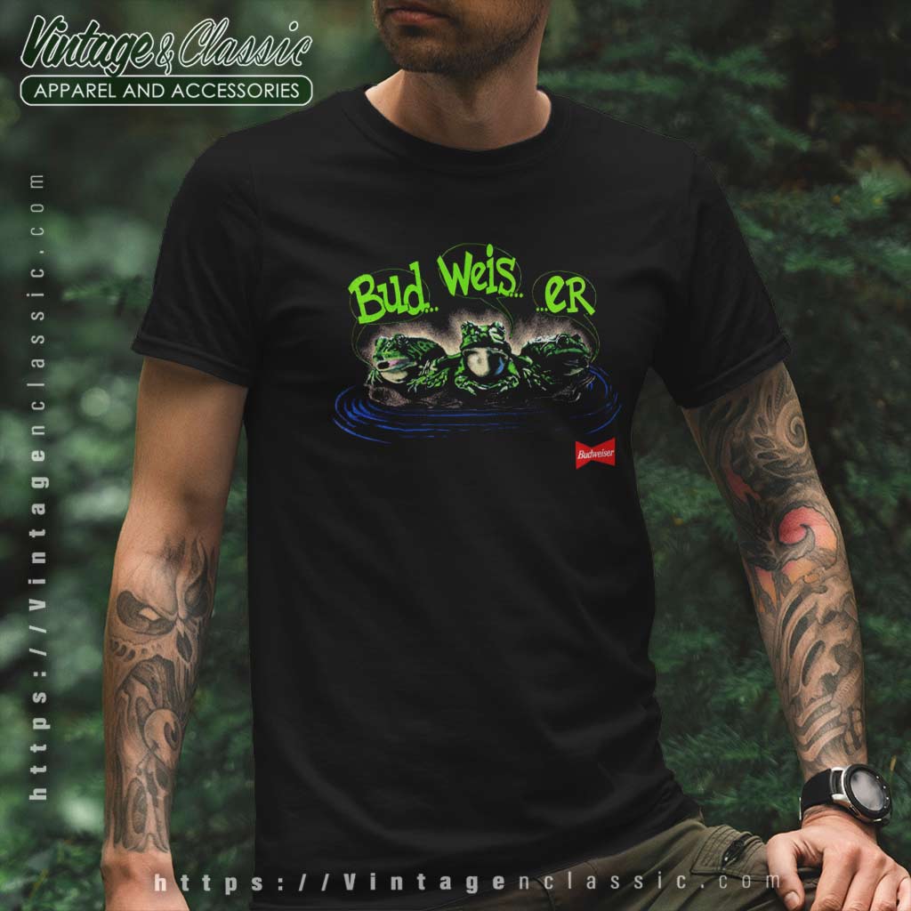 Vintage Budweiser Frogs Funny Shirt - High-Quality Printed Brand