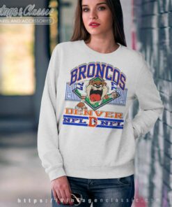 Denver Broncos Sweatshirt Crewneck, Trendy Vintage Style NFL