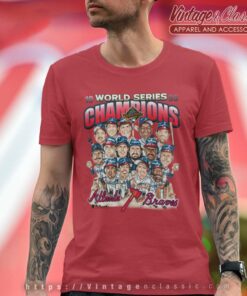 1995 World Champions Atlanta Braves Caricature T Shirt