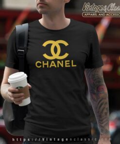 Chanel Gold Logo T Shirt