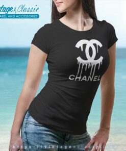 Coco Chanel Drip Melted Logo Women TShirt