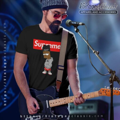 Supreme Asap Rocky Bart Simpson Shirt High Quality Printed Brand