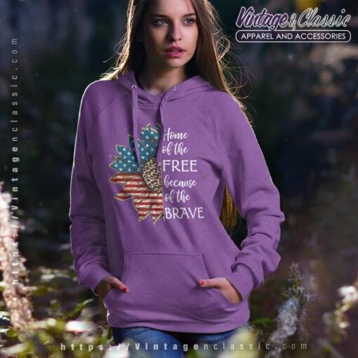 America Flower Home Of The Free Because Of The Brave Shirt