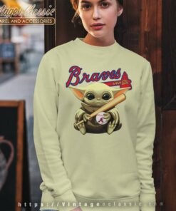 Baby Yoda Hug Atlanta Braves Sweatshirt