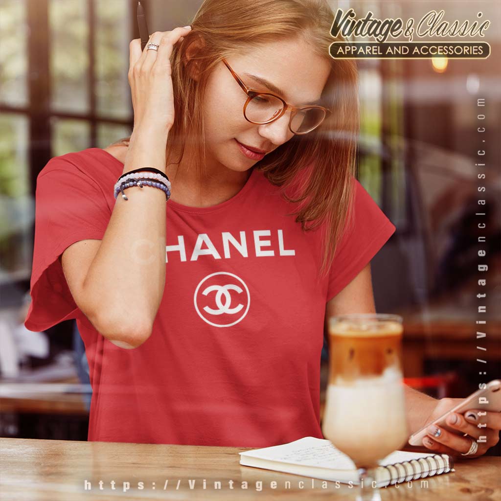 Chanel Logo With Beautiful Girl Shirt - Vintagenclassic Tee