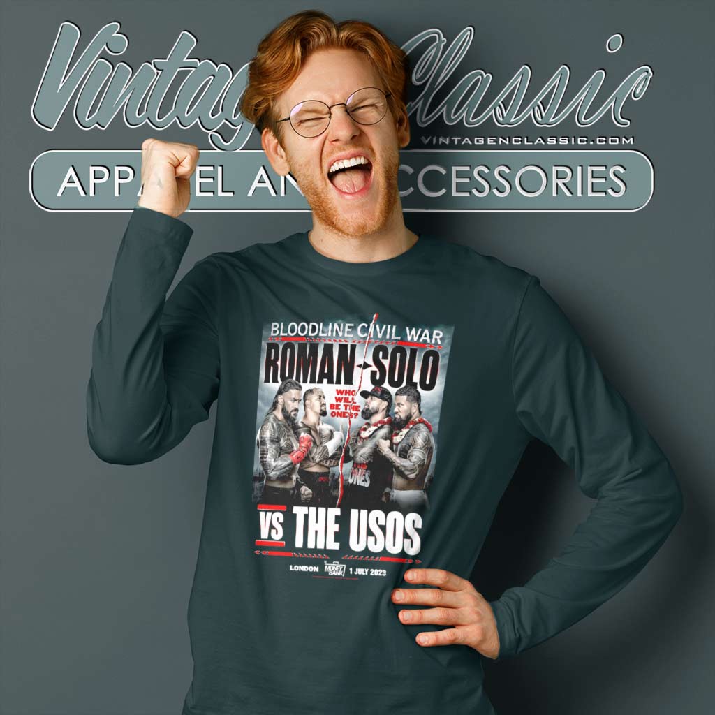 Bloodline Civil War Romen Solo Vs The Usos Shirt - Vintagenclassic Tee