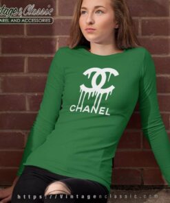 Coco Chanel Drip Melted Logo Long Sleeve Tee