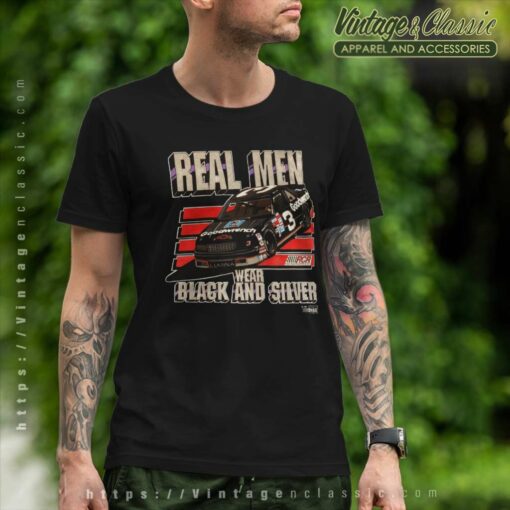 Dale Earnhardt Nascar Shirt Real Men Wear Black And Silver