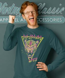 Def Leppard Neon Cat Rolled Long Sleeve Tee