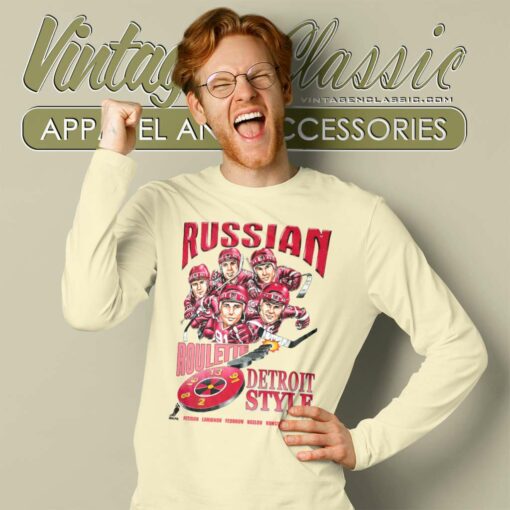 Detroit Red Wings Russian Five Caricature Shirt