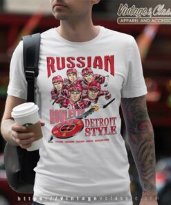 Detroit Red Wings Russian Five Caricature T Shirt
