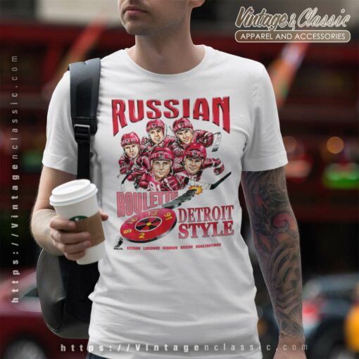 Detroit Red Wings Russian Five Caricature Shirt