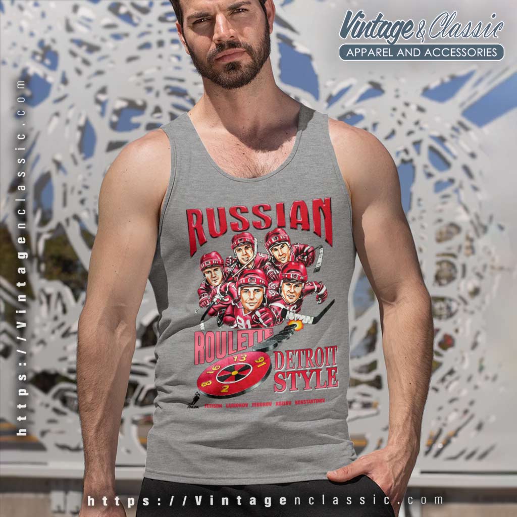 Detroit Red Wings Russian Five Caricature Shirt - High-Quality Printed Brand
