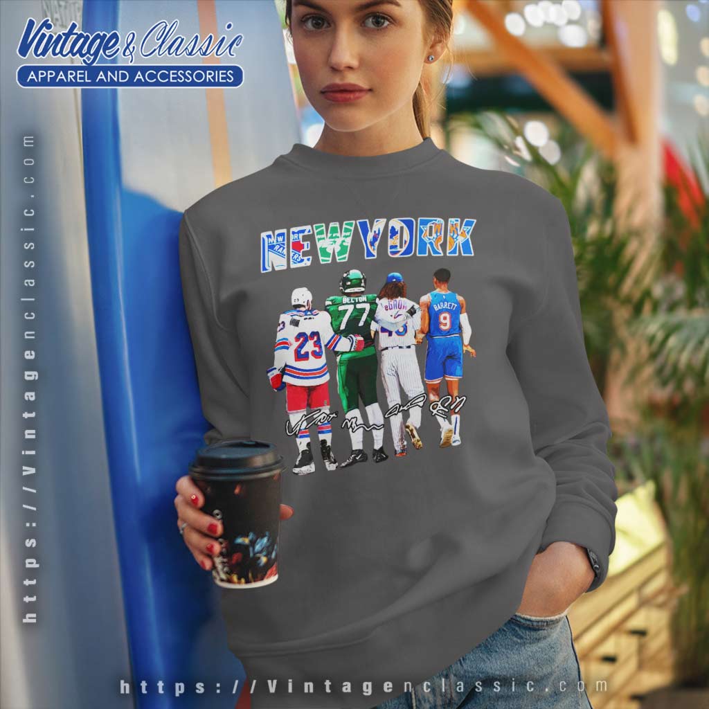 New York Sports Team License Plate Art Jets Rangers Knicks Yankees T-Shirt