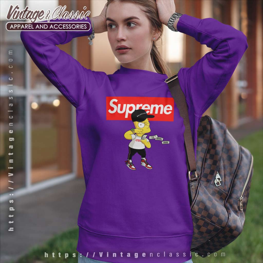 Supreme Bart Simpson Rich Lifestyle Shirt - Vintagenclassic Tee