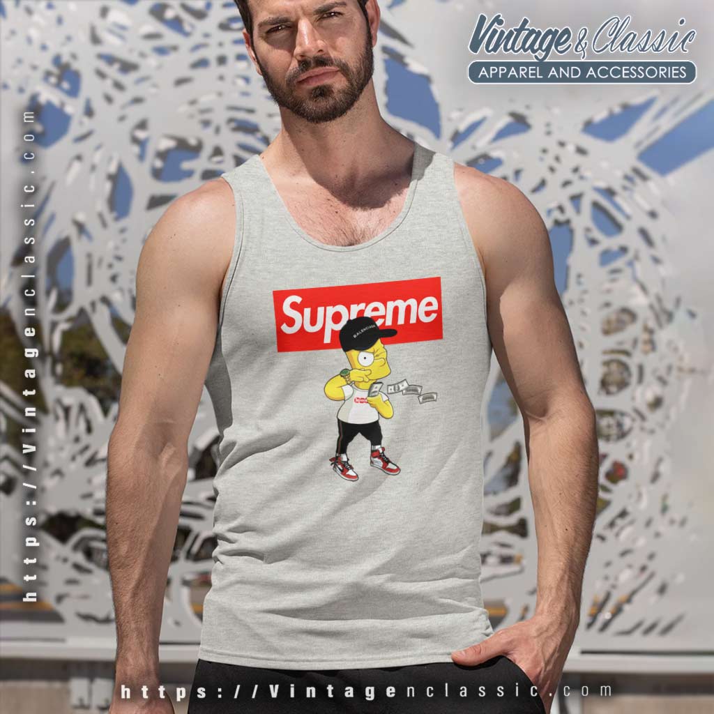 Louis Vuitton Bart Simpson Style Supreme T-Shirt • Kybershop