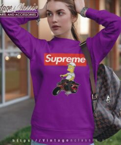Supreme Bart Simpson Riding Bike Sweatshirt