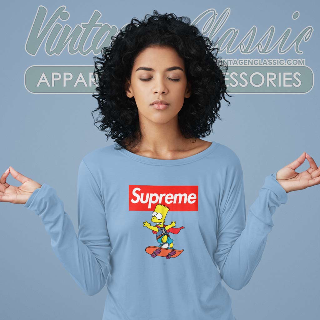 Funny Bart Simpson Supreme Shirt Mens Womens, Cheap Supreme T