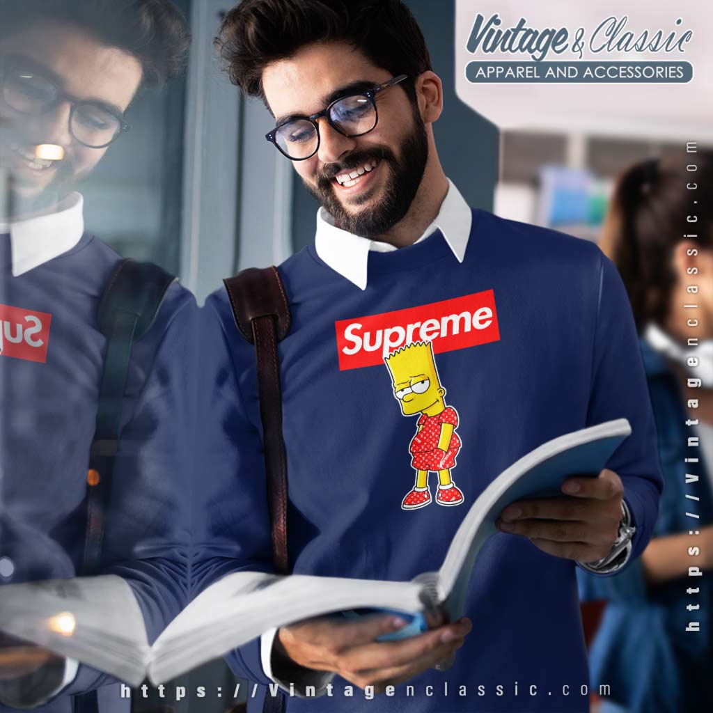 Bart Simpson Fan Gift Supreme x Louis Vuitton T-Shirt - Design Bigvero