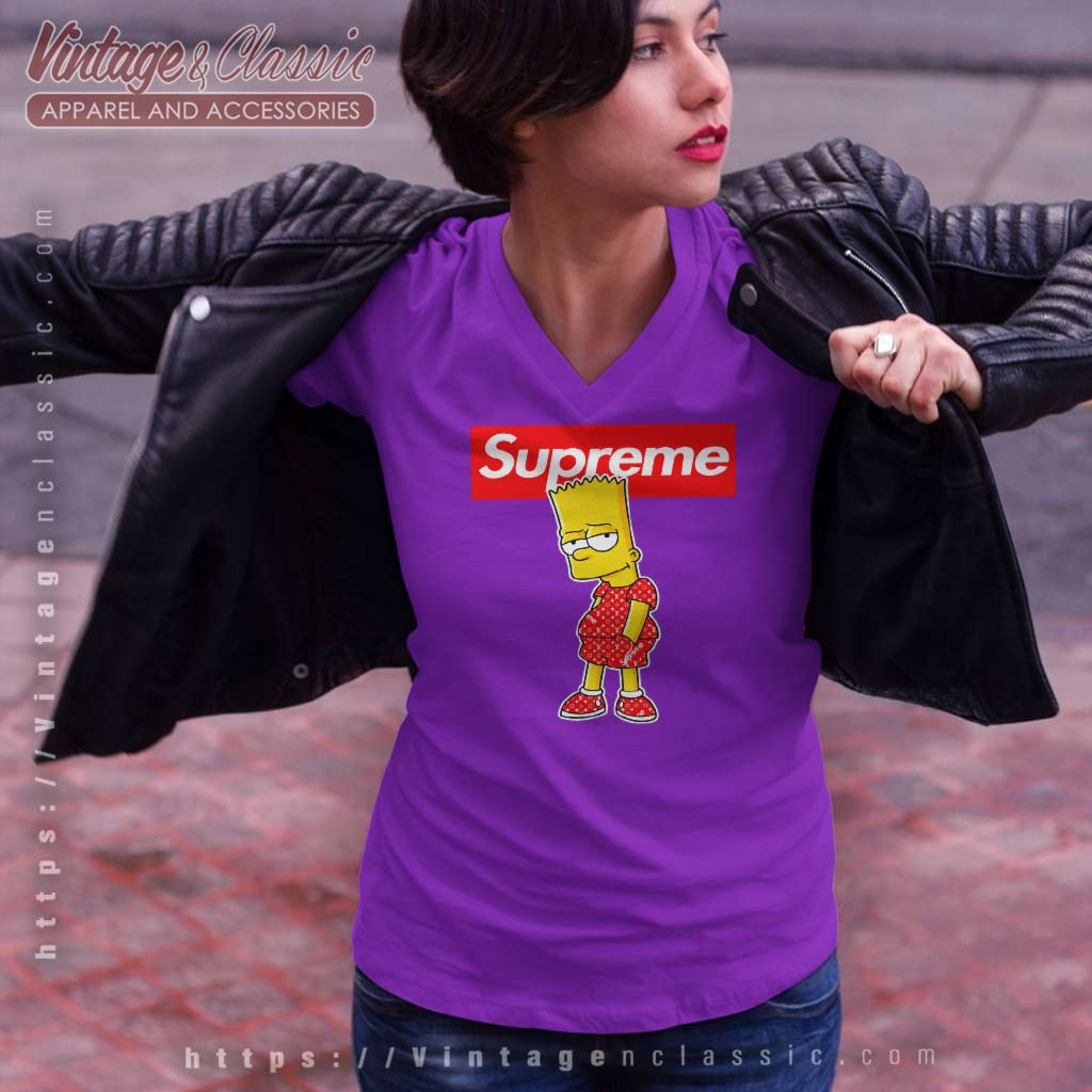 Louis Vuitton Bart Simpson Style Supreme T-Shirt • Kybershop