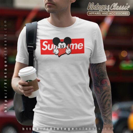 Supreme Mickey Mouse Middle Finger Shirt