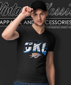 Okc Thunder Outerstuff Wordmark V Neck TShirt 1